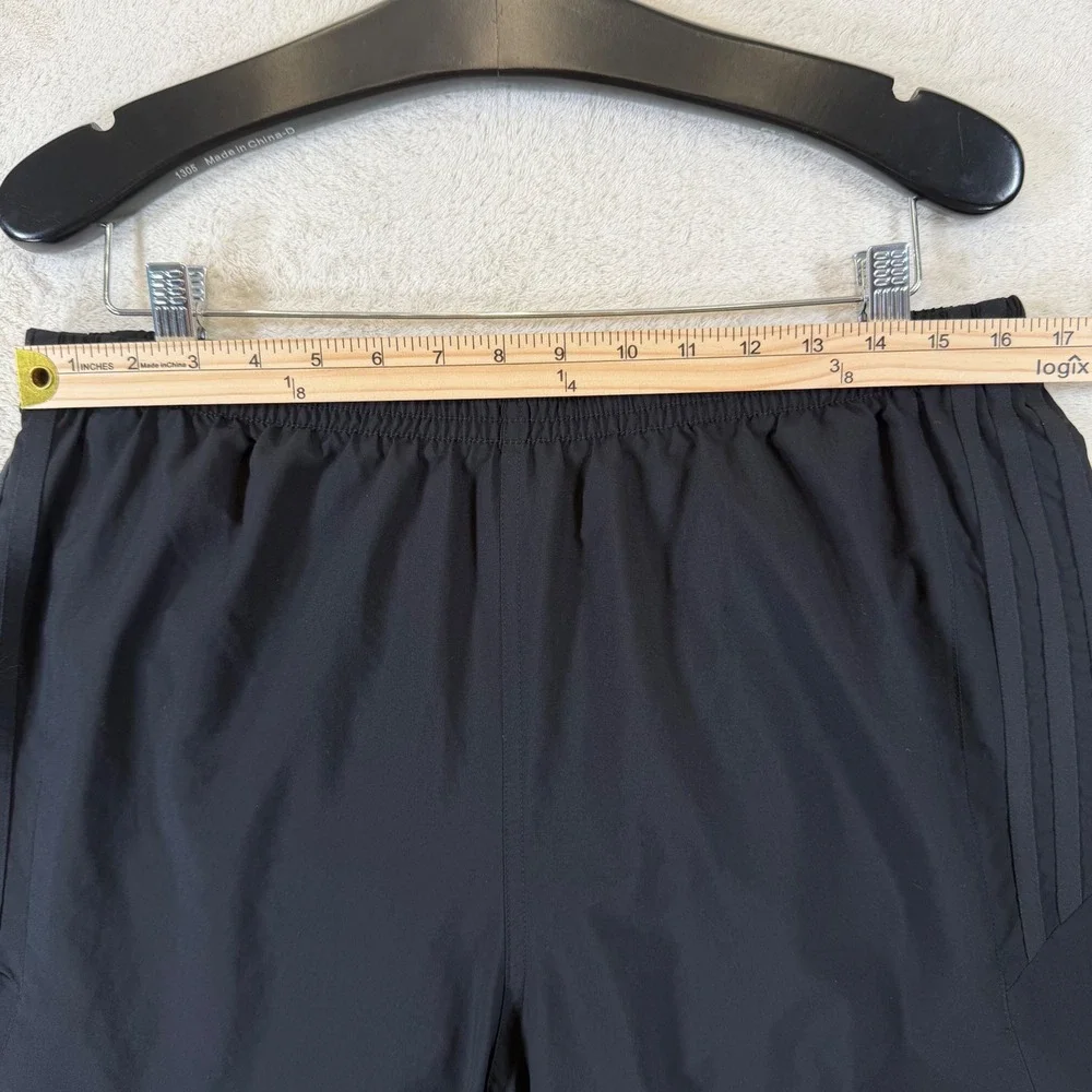 Adidas Mens Running Shorts Black on Black 3-Stripe Mesh Liner XL V11605